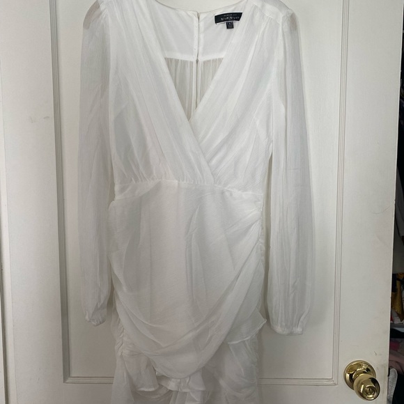 WINDSOR - Never Worn - Ruffled and Radiant Chiffon Dress SIZE S White - Picture 2 of 6